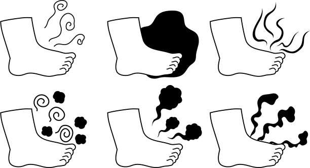 气味难闻的男性脚轮廓集图片下载