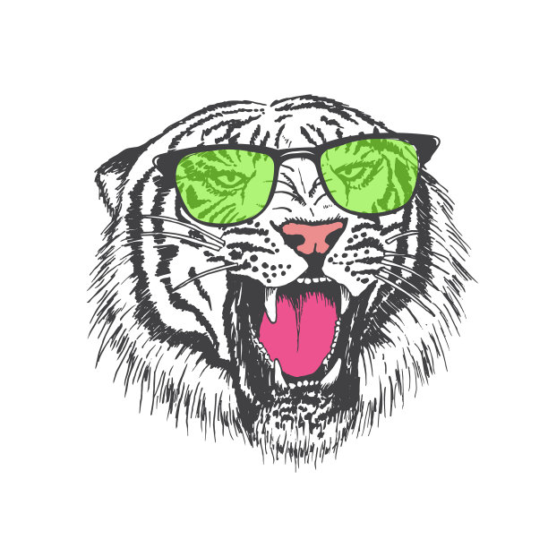 老虎在太阳镜图片下载