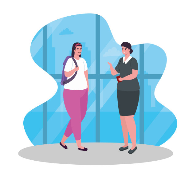 机场的女游客和空中小姐图片下载