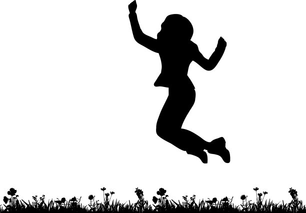 一个女孩在跳舞的剪影图片下载