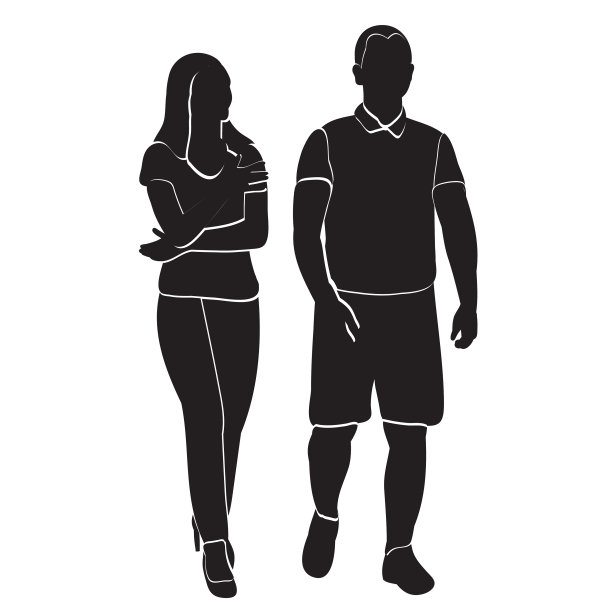 孤立的剪影与线条，人们去guy和图片下载