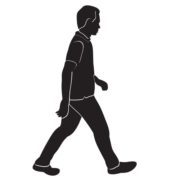 轮廓与线条的人正在行走图片下载