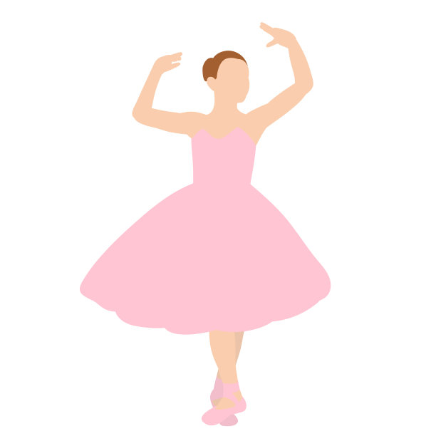 孤立扁平风格的女童芭蕾舞团芭蕾舞图片下载