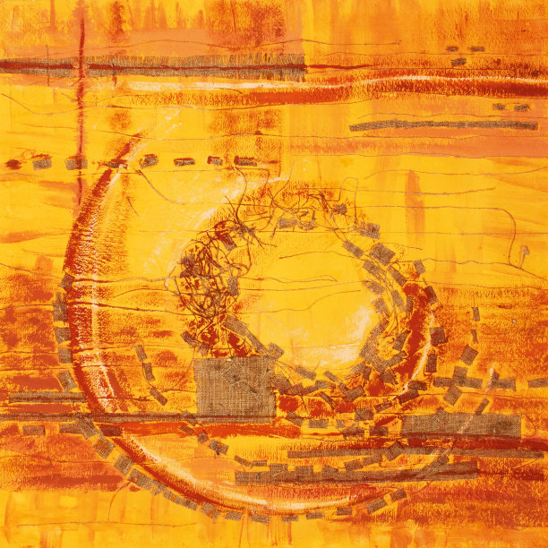 抽象插图橙色织物贴花。种族背景图片下载