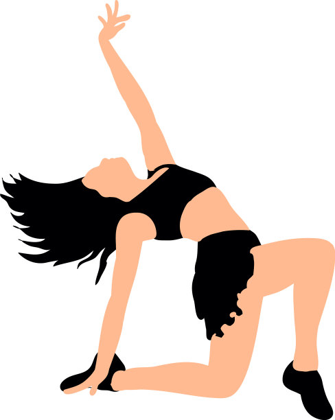 剪影一个女孩优美地跳舞图片下载