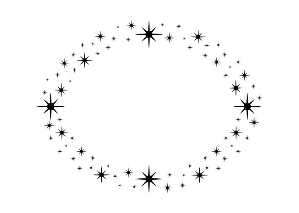 环形星形框架花环为设计标志图片下载