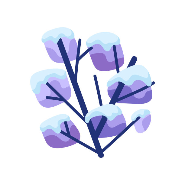 冬季抽象灌木与雪图片下载