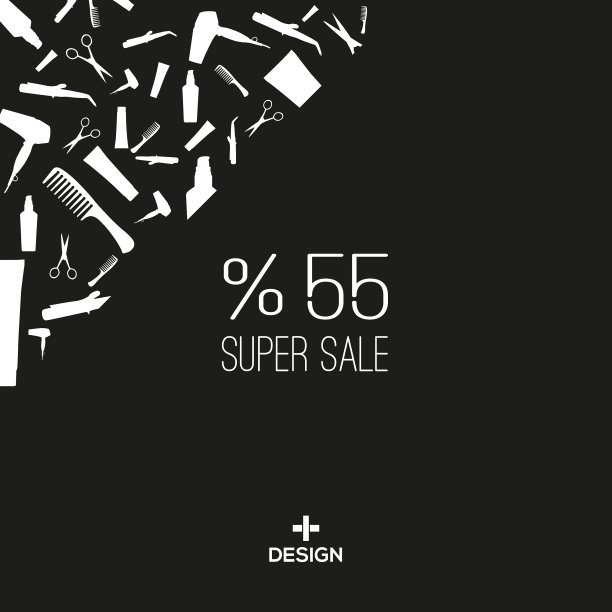 黑底白底促销打折图片下载