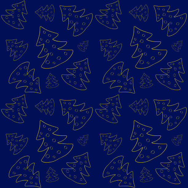 无缝的轮廓图案一个黄色的圣诞图片下载