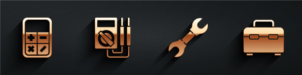 设置计算器万用表扳手和扳手图片下载