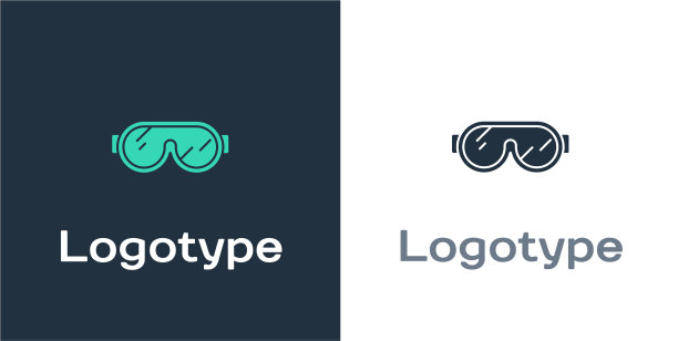 标志型滑雪镜图标孤立在白色图片下载