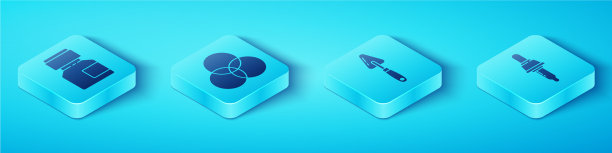 设置等距颜料水粉画罐RGB和染色图片下载