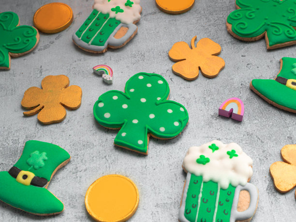 圣帕特里克节装饰糖饼干图片下载