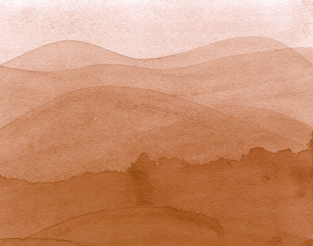 水彩背景加上不同深浅的棕色渐变，让人联想到图案设计的山丘。横向软色条纹图片下载
