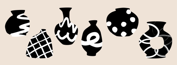 抽象的黑白花瓶图片下载