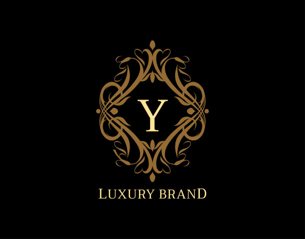 豪华金字字母Y标志。图片下载
