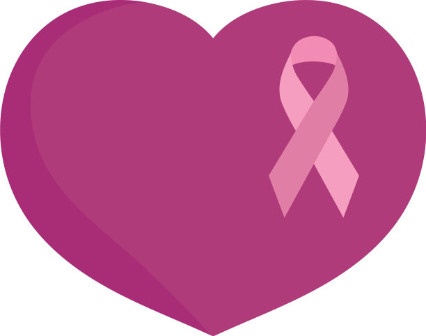 乳腺癌意识月丝带心爱图片下载