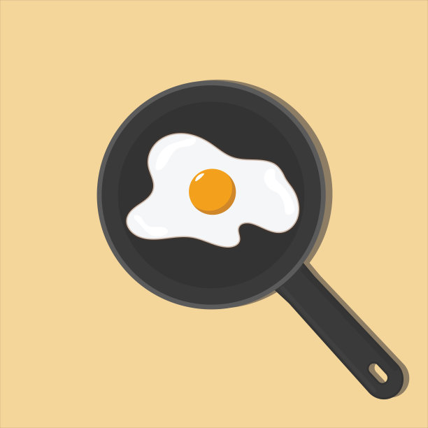 矢量图的煎蛋在煎锅图片下载