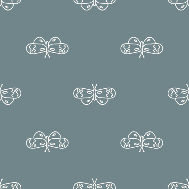 背景无缝燕尾蝶性别中性图案。异想天开的极简大地色调。儿童托儿所墙纸或波西米亚卡通昆虫时尚全印花。图片下载