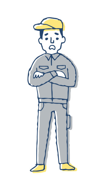 一个穿着工作服，表情不安的男人图片下载