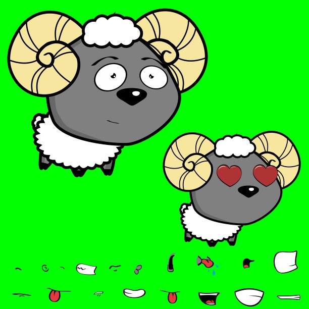 爱大头宝宝羊卡通集合集图片下载