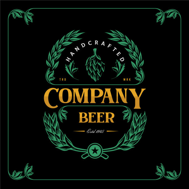 为酿酒厂公司优质的Vintage标签啤酒图片下载