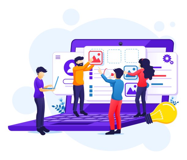 用户界面设计概念，用户界面设计，用户创建应用程序，内容和文字放置插图图片下载