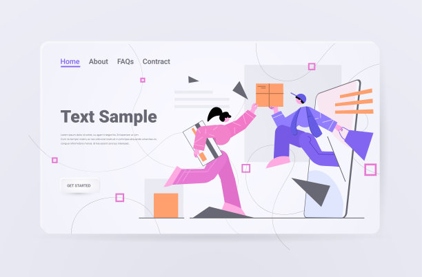 女人接受纸箱从快递员客户拿包裹从快递在线递送服务图片下载