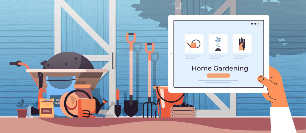 采用平板电脑环保智能农场管理家居园艺理念图片下载