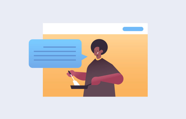 男厨师正在准备新菜谱，男厨师在网页浏览器窗口讲述如何烹饪网上烹饪学校的菜肴图片下载