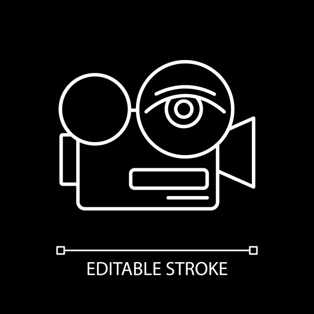 艺术电影黑色主题的白色线性图标图片下载