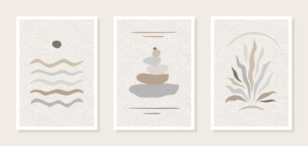 一套三幅海报、壁画。图片下载