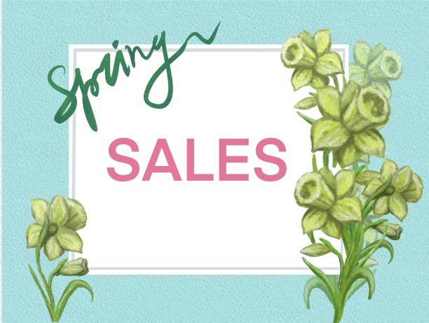 黄水仙或水仙的花。春季销售横幅边框图片下载