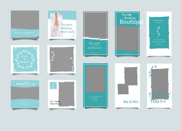 婚礼instagram故事收集模板图片下载