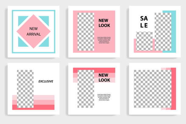 最小现代社交媒体张贴横幅模板图片下载