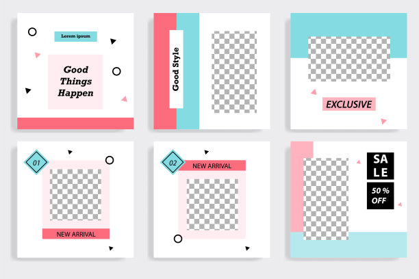 最小现代社交媒体张贴横幅模板图片下载