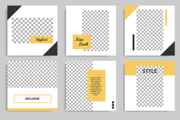 以黑色为背景的简约现代布局设计图片下载