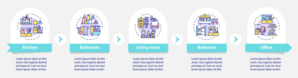 清洁室内和办公室矢量信息图模板图片下载