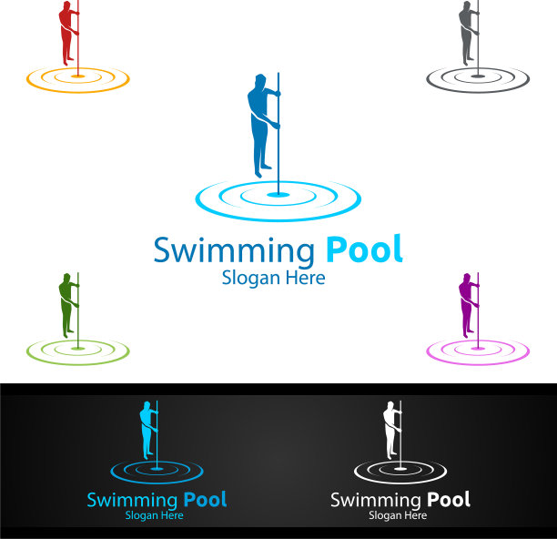 游泳池服务标志与清洁池图片下载