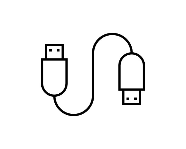 usb图标。转移，电脑，驱动器，闪存，插头，数据，技术标志。适配器，串口，端口，电缆，通用，连接器，硬件，存储符号的web和移动应用程序在白色背景图片下载