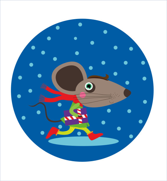 小老鼠一边跑一边拿着礼物图片下载