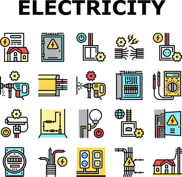 电气安装工具图标设置图片下载