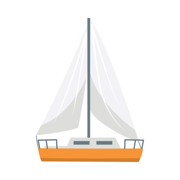 帆船或游艇图标平坦图片下载