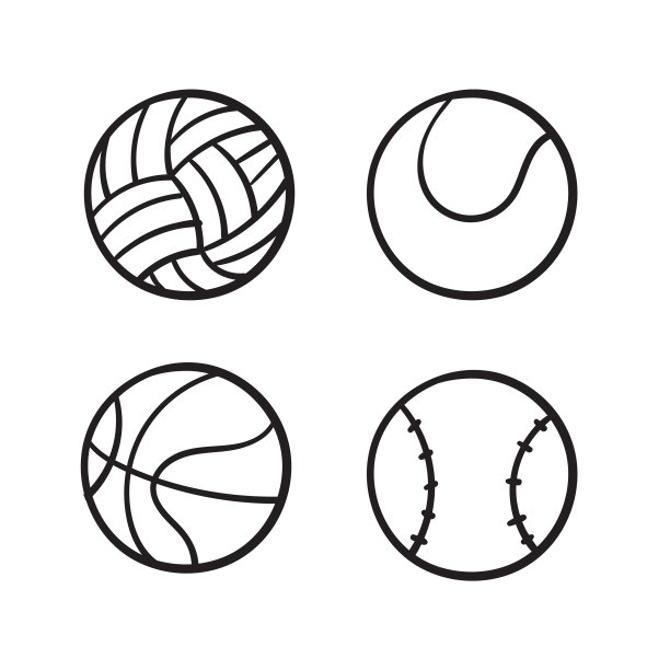 手绘涂鸦运动球收集图标图片下载