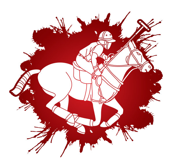 马球运动员运动卡通图形图片下载