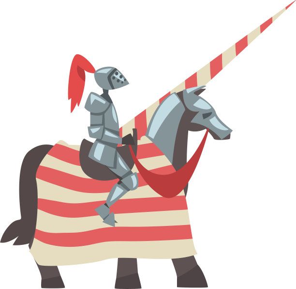 中世纪骑在马背上具有长矛骑士精神的骑士图片下载