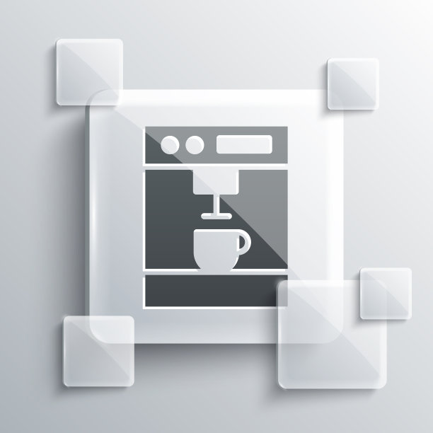 灰色咖啡机图标孤立在灰色图片下载