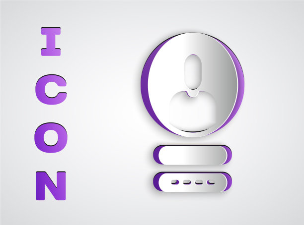 剪纸创建帐户屏幕上孤立的图标图片下载