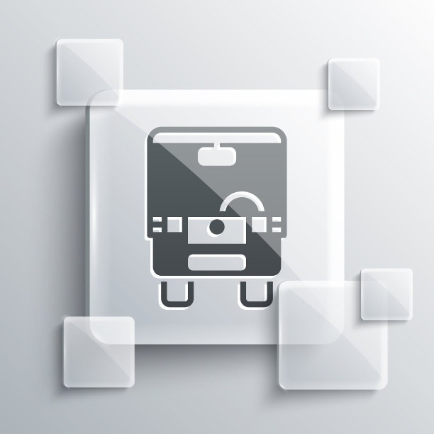 灰色总线图标孤立在灰色背景图片下载