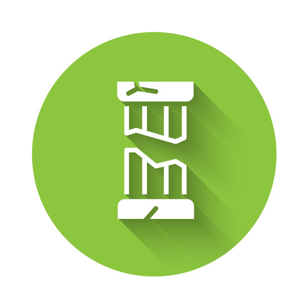 白色破碎的古柱图标孤立图片下载